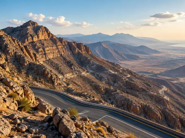 Mountain roads winding through Ras Al Khaimah